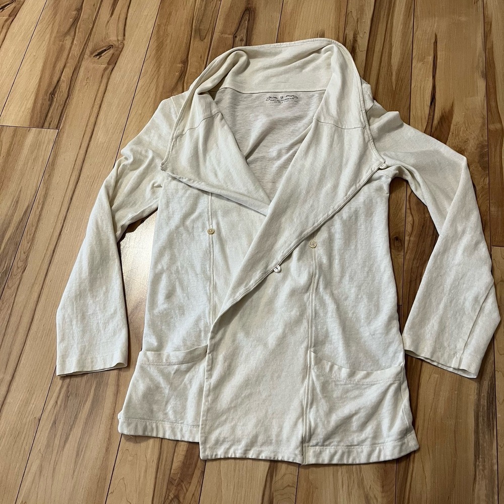 Royal‎ Robbins Women's Lightweight Summer Hemp Cotton Blend Cardigan Sz S Ivory